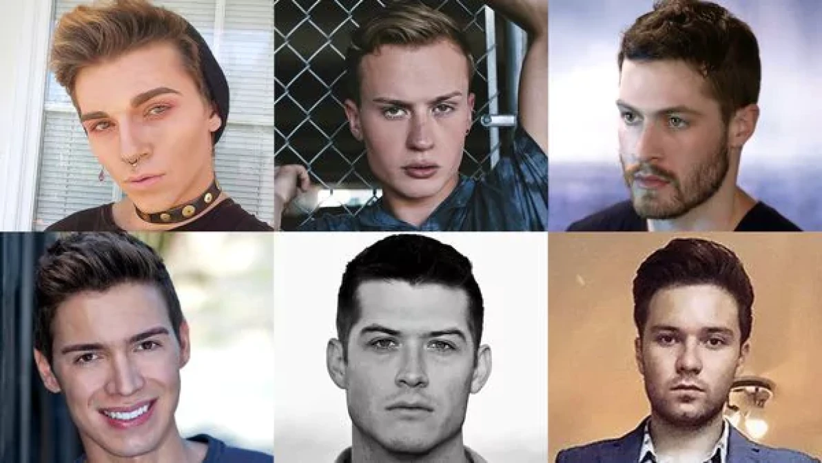 Image from LA Times story of those who have accused fired APA agent Tyler Grasham of sexual assault or harassment include, clockwise from top left, Brady Lindsey, George Todd McLachlan, Blaise Godbe Lipman, Jack Edwards, Kellan Rhude and Michael Podraza.